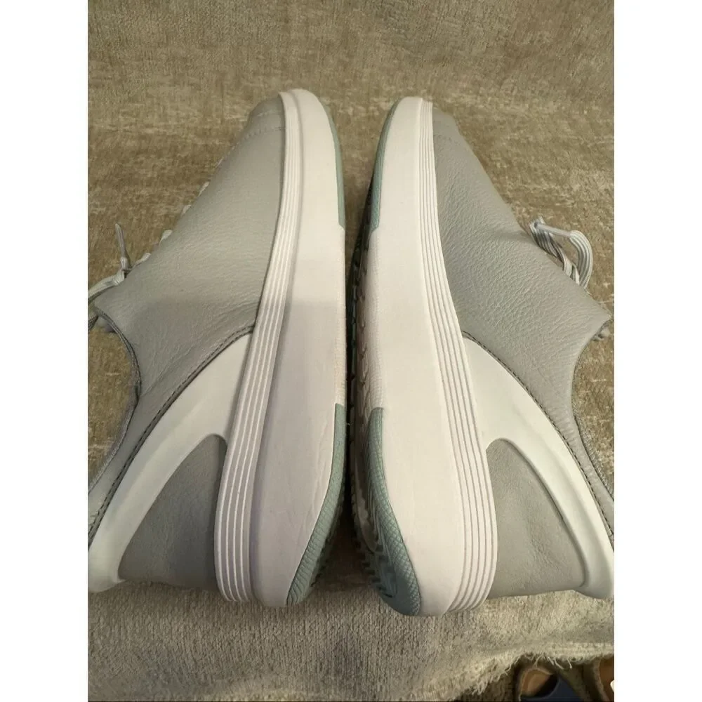 Kizik Women's Sydney Leather Step-In Lace Up Athletic Sneaker Shoes Gray Size 10